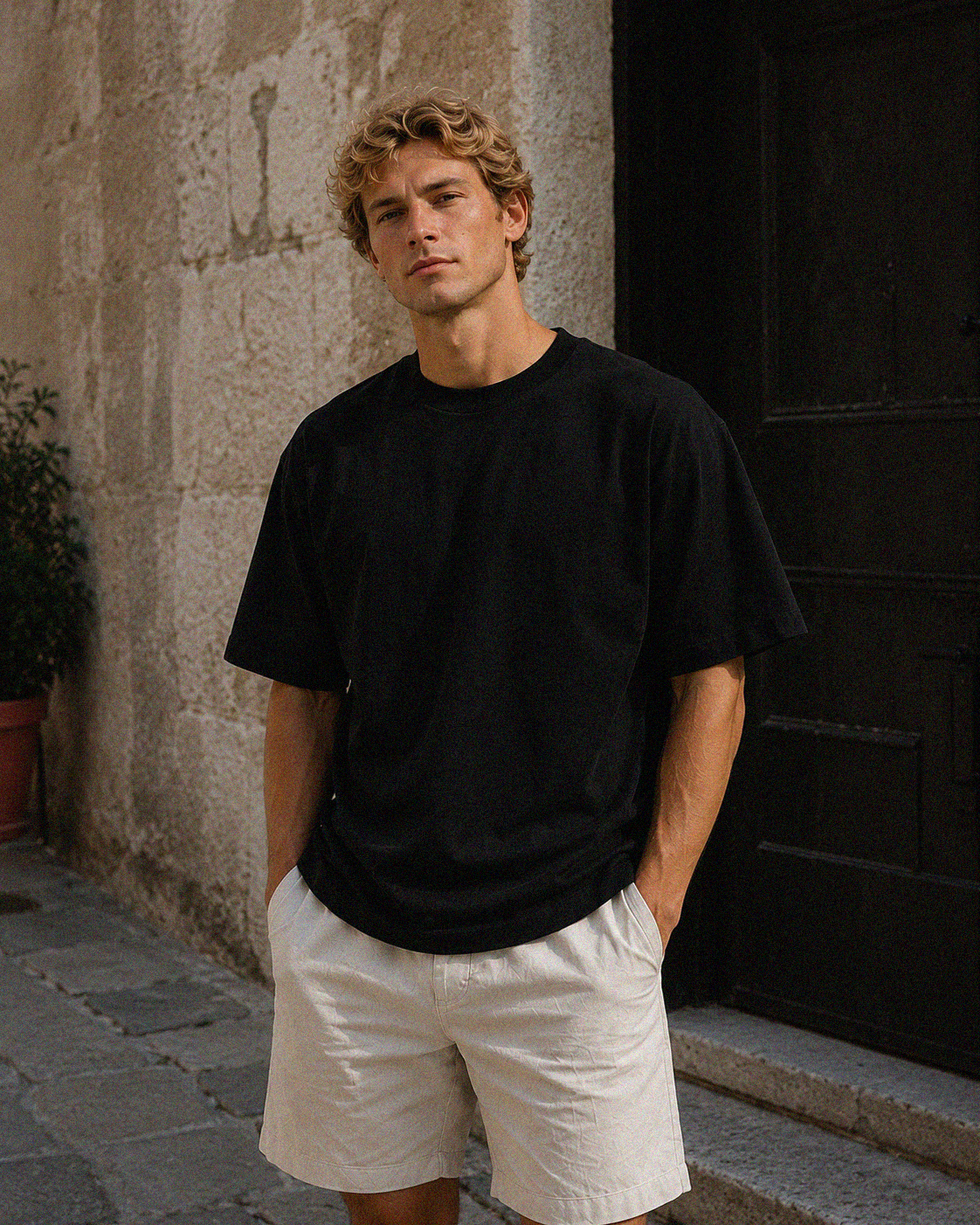 Basic Black Man Oversize T-shirt